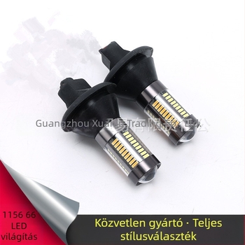 Autó LED indexlámpa kettős színű DRL és dekóddal, anti-flicker, BAY15S/1156 csatlakozás, 12V, 66 LED 4014, 6000K
