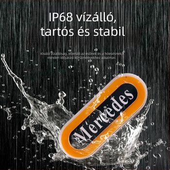 Kamion oldalsó LED-lámpa, cserélhető logó, testreszabott feliratok (folyamatos vagy villogó), 12–24V, kompatibilis teherautóval, félpótkocsival és utánfutóval