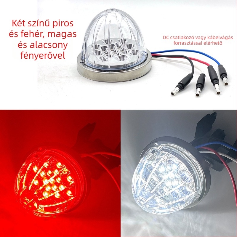 Dinnye alakú teherautó oldalsó világítás – 12W, 12V, 3528 SMD, ABS+PC