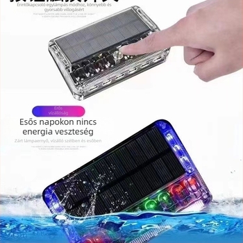 Teherautó oldalsó napelemes fény – LED figyelmeztető lámpa félpótkocsihoz, vezetékelés nélkül, mágneses tartó, vízálló