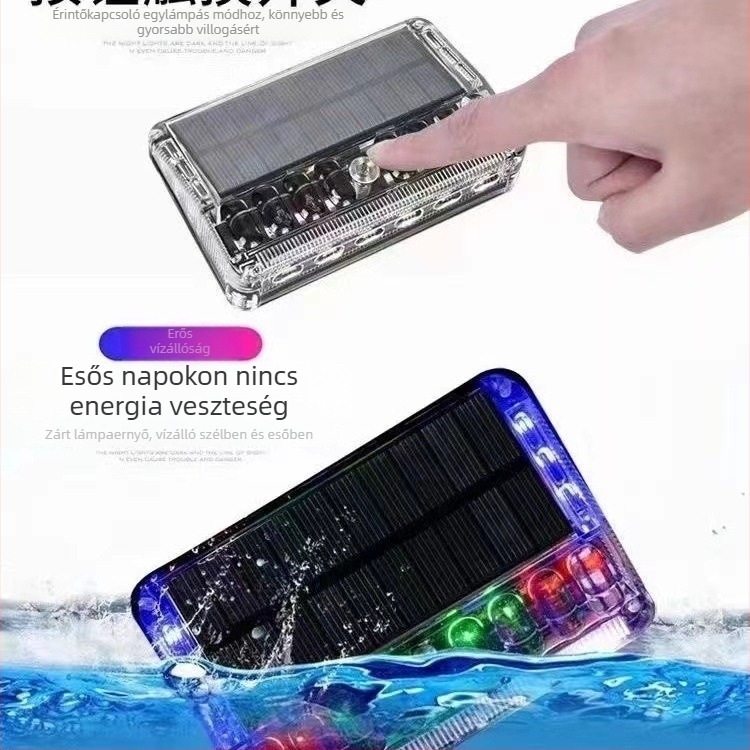 Teherautó oldalsó napelemes fény – LED figyelmeztető lámpa félpótkocsihoz, vezetékelés nélkül, mágneses tartó, vízálló