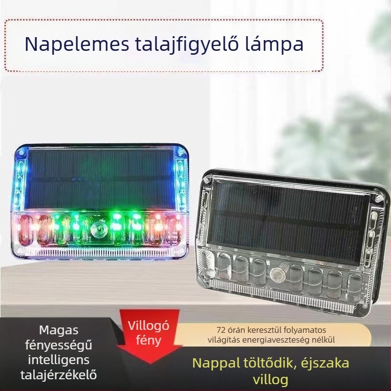 Teherautó oldalsó napelemes fény – LED figyelmeztető lámpa félpótkocsihoz, vezetékelés nélkül, mágneses tartó, vízálló