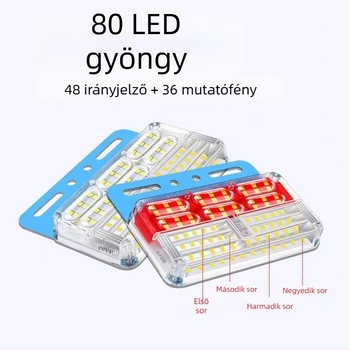 24V LED teherautó talajra szerelt vízálló oldalsó fények, abroncslámpák és tolató lámpák, 6000K, 5000lm
