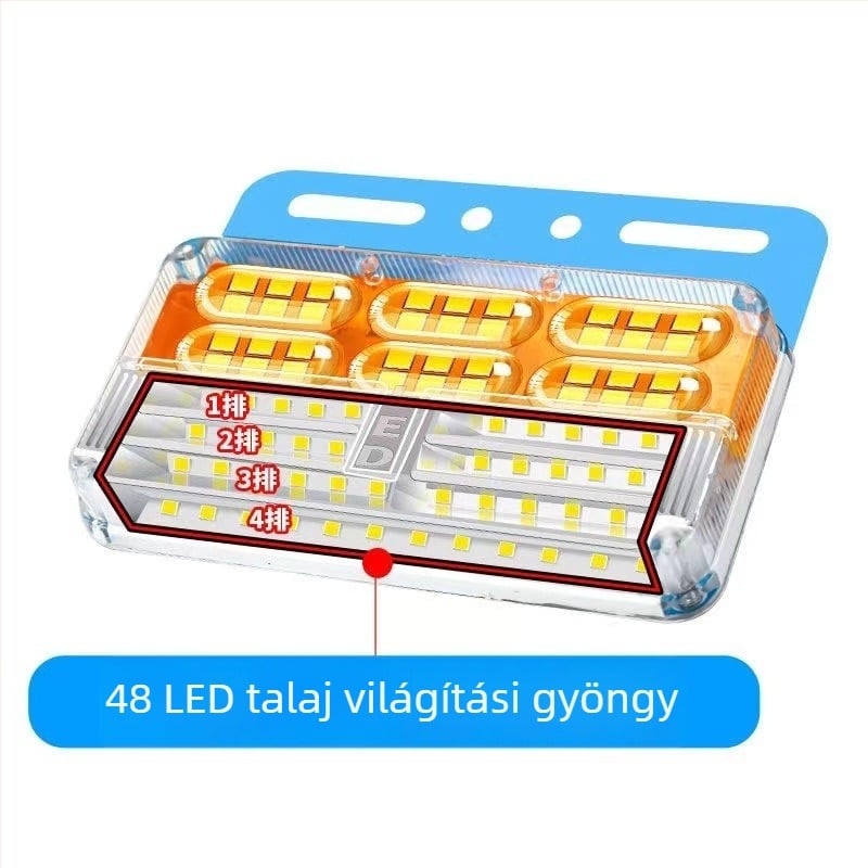 24V LED teherautó talajra szerelt vízálló oldalsó fények, abroncslámpák és tolató lámpák, 6000K, 5000lm