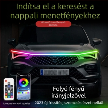 Univerzális LED fénysáv a radiátorrácson nappali világítással és motorháztető világítással, környezeti világítás