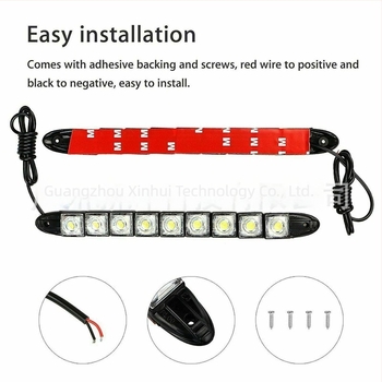 Rugalmas 9-LED kígyó formájú nappali világítás autóhoz, Eagle Eye, 12V, 5W, IP67, univerzális