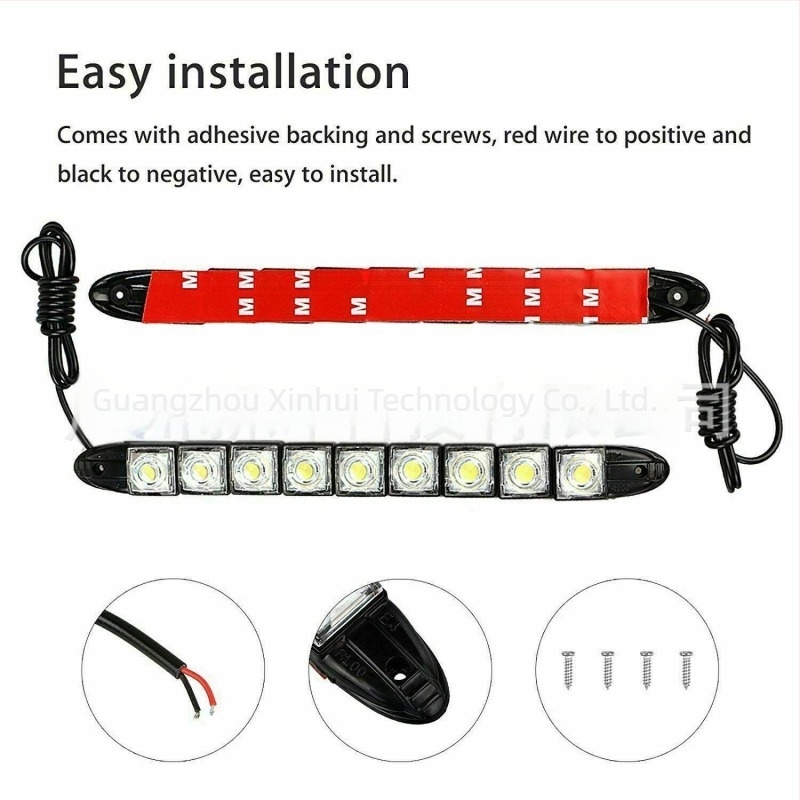 Rugalmas 9-LED kígyó formájú nappali világítás autóhoz, Eagle Eye, 12V, 5W, IP67, univerzális