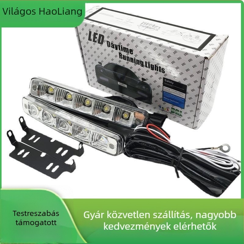 Univerzális autó LED nappali világítás, vízálló, 12V, 10W, lencse, Modell D03