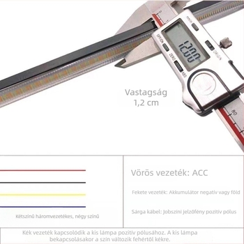 Autó napi LED világítás háromszínű áramló fény és irányjelzővel — B Series Soft Rubber Daylight, 12V, 12W, élettartam 50 000 óra