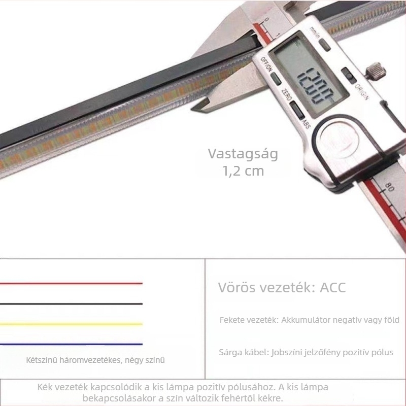 Autó napi LED világítás háromszínű áramló fény és irányjelzővel — B Series Soft Rubber Daylight, 12V, 12W, élettartam 50 000 óra