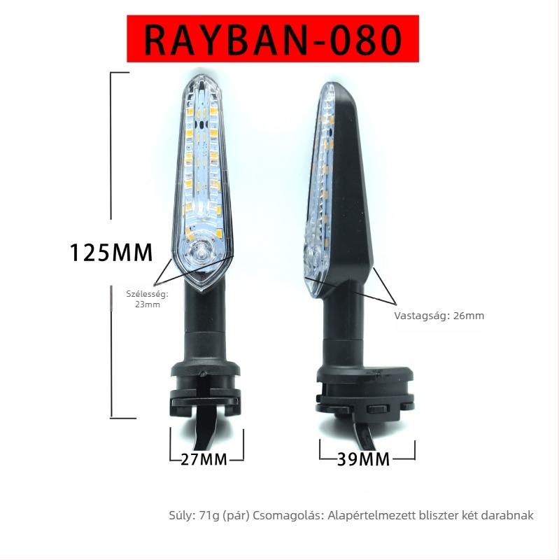 LB-080 LED motorkerékpár jelzőfény, 12V, 1.4W, LED fényvezető, hideg és meleg fényhőmérséklet