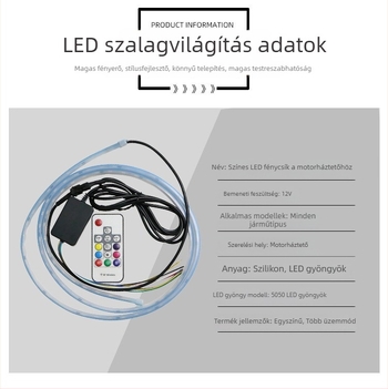 Autó hood fény – folytonos irányjelző, integrált nappali LED világítás, Modell: Hood lamp, 12W, 12V, 0.1A, Univerzális kompatibilitás