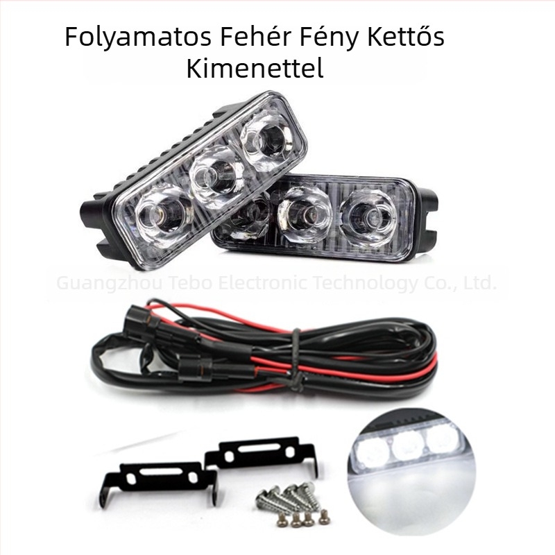 Magas teljesítményű 3 LED-es autó LED nappali világítása, irányjelző és motorkerék spotlámpa lencsével