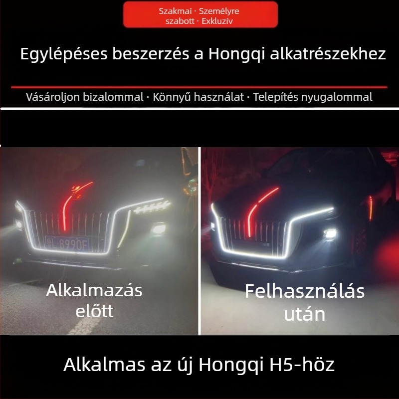 HQ H5 LED nappali menetfény modul, ragasztó telepítés, U‑alakú csere, 12V, 20W LED