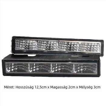 4-LED DRL autó LED nappali világítás, 12V, 2835 LED, PC alumínium substrát, 192 lm