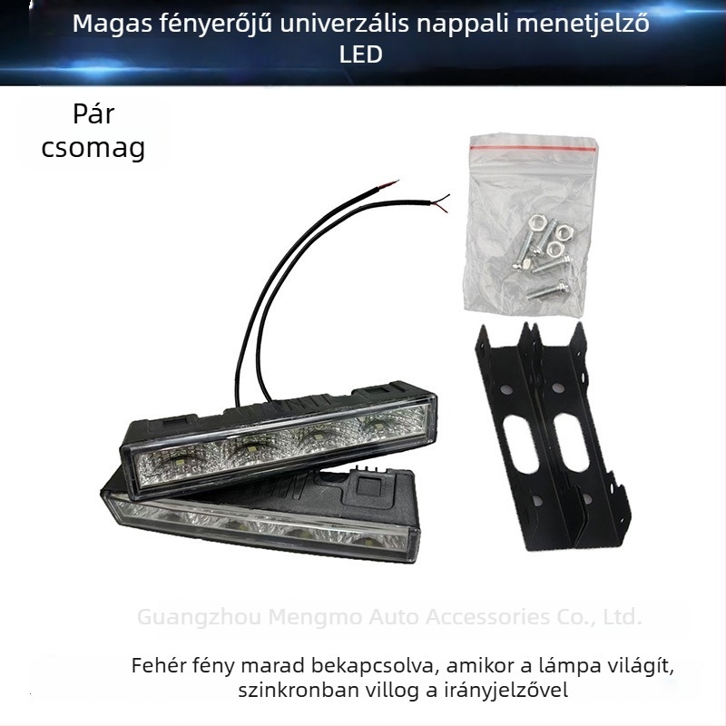 4-LED DRL autó LED nappali világítás, 12V, 2835 LED, PC alumínium substrát, 192 lm