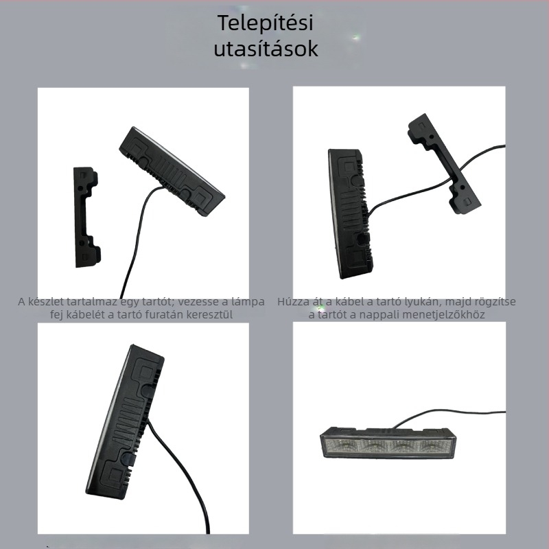 4-LED DRL autó LED nappali világítás, 12V, 2835 LED, PC alumínium substrát, 192 lm