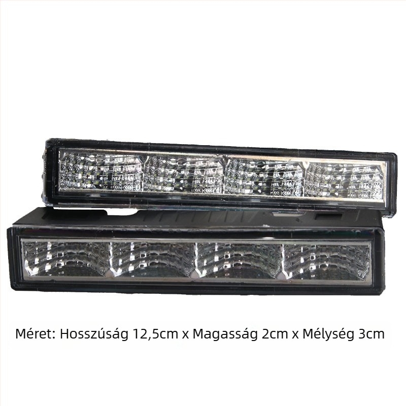 4-LED DRL autó LED nappali világítás, 12V, 2835 LED, PC alumínium substrát, 192 lm
