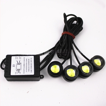 Autó LED Eagle Eye nappali fények, vezeték nélküli távvezérlés, Burst Flash 1–4, tolató fény, 12V, 12W, alumíniumötvözet, T10 LED