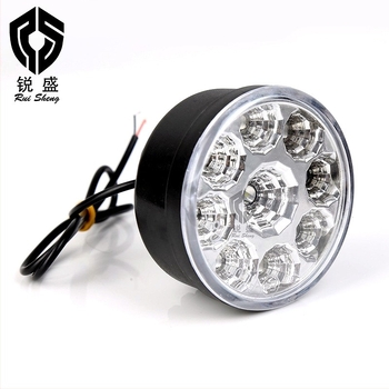 Kerek LED ködlámpa 9 LED-del, nappali menetfény autókhoz