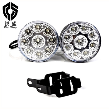 Kerek LED ködlámpa 9 LED-del, nappali menetfény autókhoz
