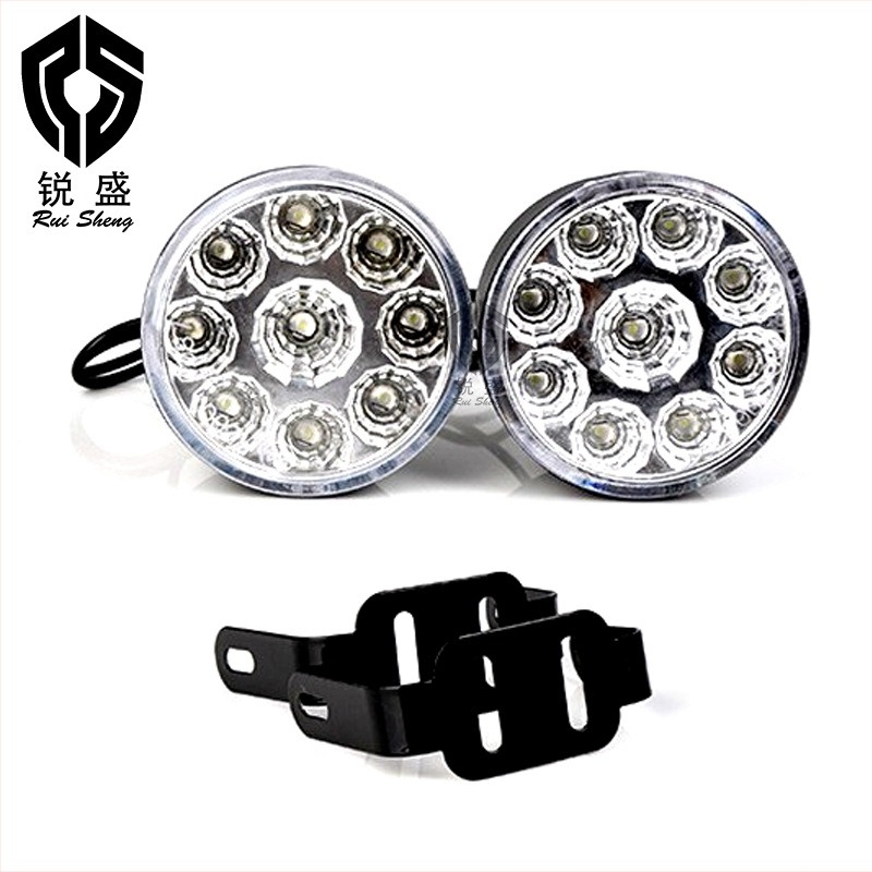 Kerek LED ködlámpa 9 LED-del, nappali menetfény autókhoz