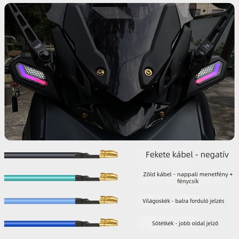 Yamaha XMAX300 irányjelző lámpa, alkalmazáson át irányítható és állítható jel, nappali DRL fény, ABS LED anyag, modell HPMP-D031