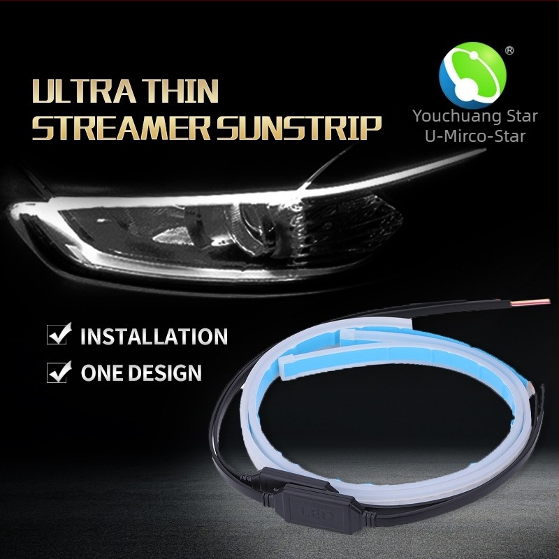 Autó külső ultrakönnyű LED világítócsík nappali fényhez és indexhez | Modell CB-2835-60CM | LED: 2835 | Feszültség: 12V | Teljesítmény: 0.5W
