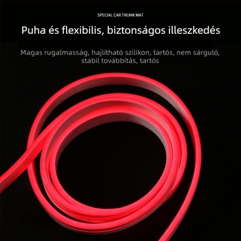 Autó motorháztető közti részen lévő LED fényvezető szalag – szilikon + LED, 9-15V, 0.3A