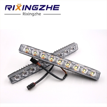 Nagyfényű LED nappali menetfények az autó hűtőrácsához, irányjelzők és 9-LED lencsés ködfények