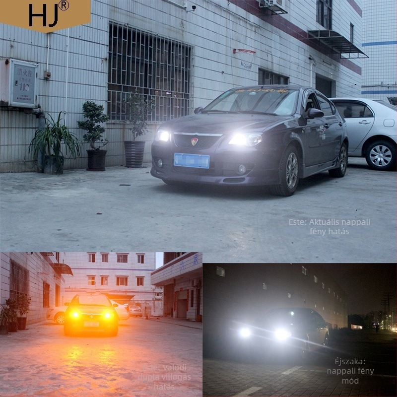 Kétüzemmódos LED indexlámpa nappali menetfénnyel, S25 dekóddal, 21W, 12-30V, kompatibil 1156/1157/3157/T20