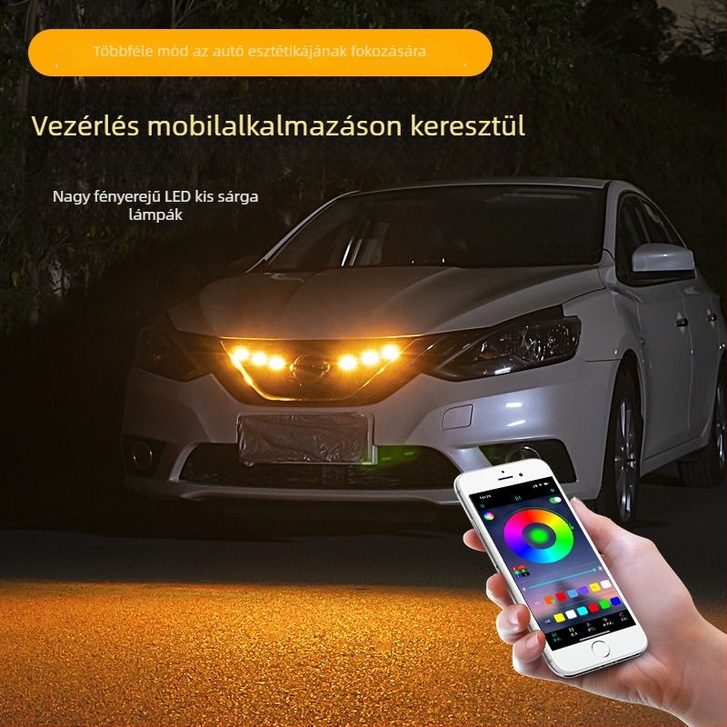 Univerzális autógrill világítótest Bluetooth alkalmazásvezérléssel, több színű nappali világítás off-road SUV és pickup