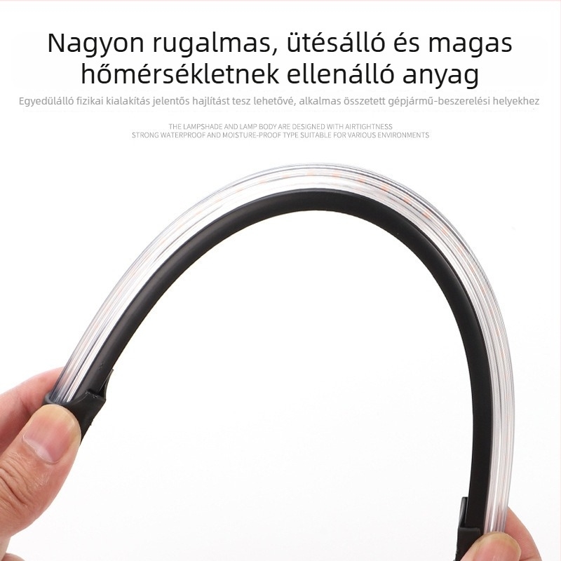 Autó LED nappali világítás fehér-sárga áramló fényhatással és irányjelzővel