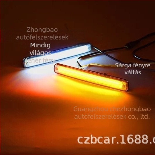 Háromszínű LED nappali világítás szalag autókhoz, index lámpával, vízálló, univerzális