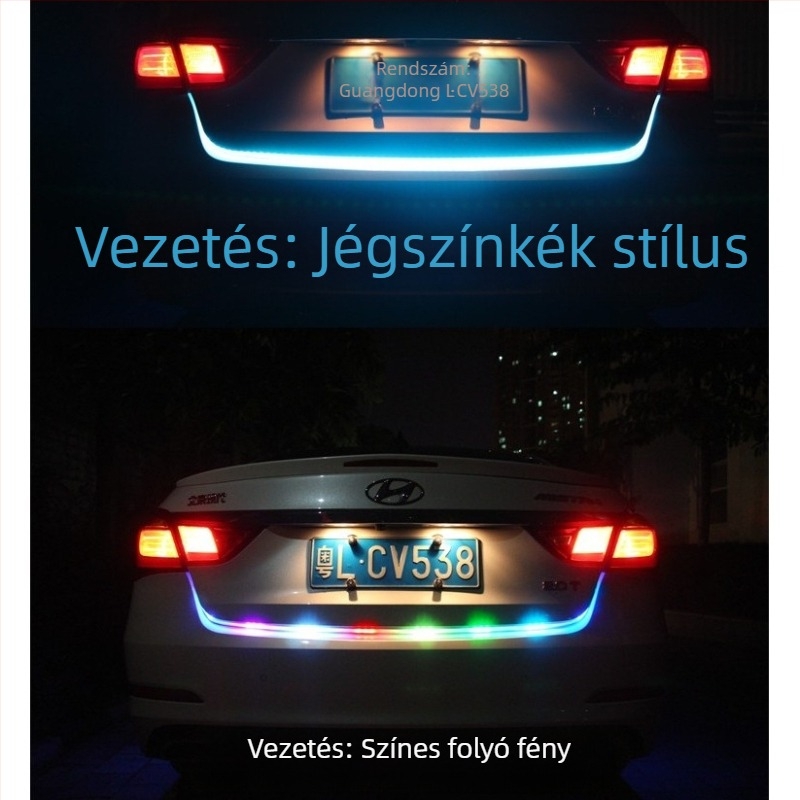 Autó hátsó csomagtartó világítás — dekoratív csík és irányjelző, csomagtartó díszítés, ló éve motívum