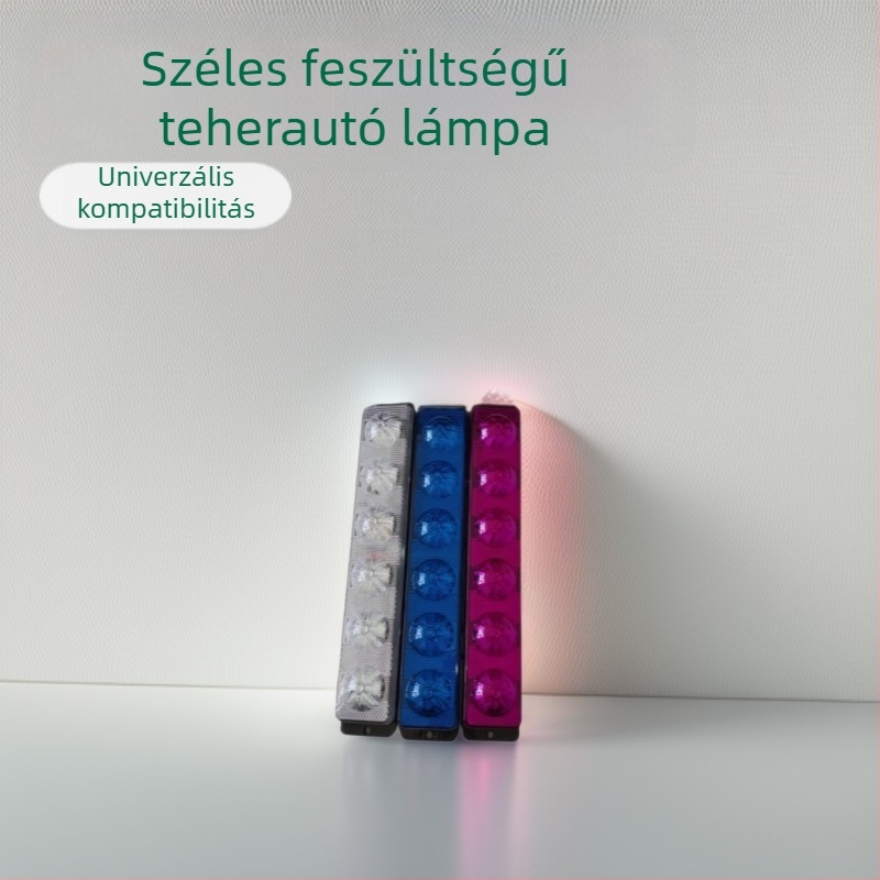 Hosszú LED jelzőfény szalag, 12–24V, teherautókhoz, villogó vagy állandó fény üzemmóddal, rendkívül fényes