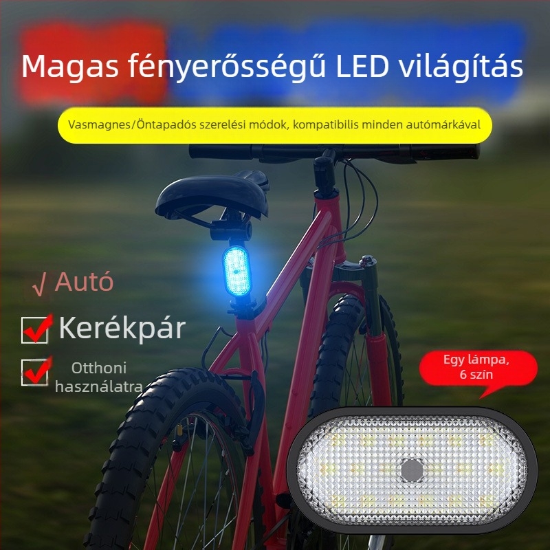 Mágneses LED olvasólámpa autókhoz és kerékpárokhoz – 5V, 200mA, fényforrás teljesítménye 25, modell Y-039, márka Yeleno