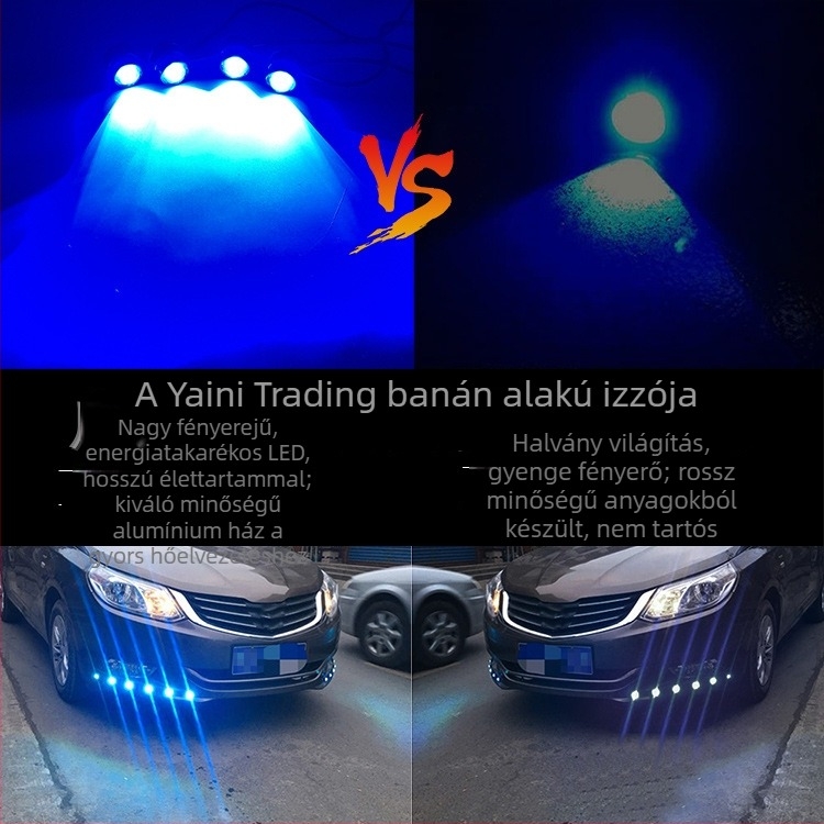 Autó LED nappali fény sas szemmel, 1-4 konfiguráció, vezeték nélküli távirányító a hátrameneti világításhoz, 16 villanási mód