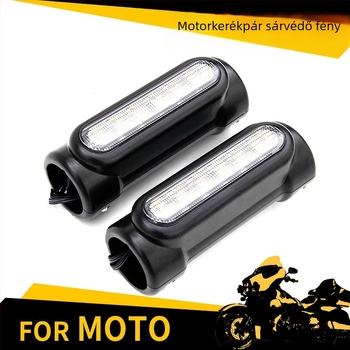 Harley motorkerékpár LED védőcső lámpa, alumínium csiptetővel, 12W, 9-30V, 6000K, vízálló
