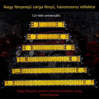 LED sávfény járművekhez, 12–24V, vízálló, ultranagy fényerejű fénycsík a ködfényhez és a hűtőmaszk elülső részéhez