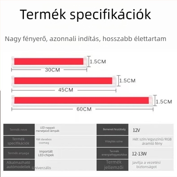 Alkalmazás által vezérelt színes induló fény nappali menetfényhez, kanyarjelzés és dinamikus fényvezető csík