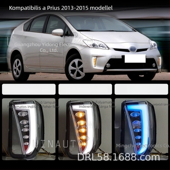 Toyota Prius 2012–2015: háromszínű nappali fények, módosított ködlámpák és DRL