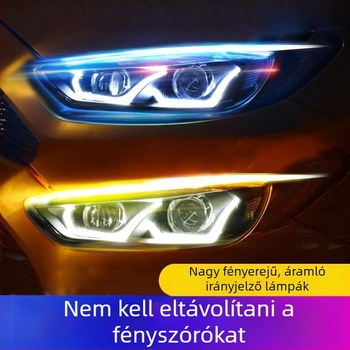 Ultra vékony LED fényvezető csík, 30/45/60 cm, monokróm vagy két színű RGB, dekoratív nappali világítás