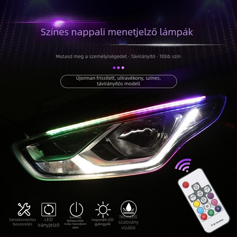 Ultra vékony LED fényvezető csík, 30/45/60 cm, monokróm vagy két színű RGB, dekoratív nappali világítás