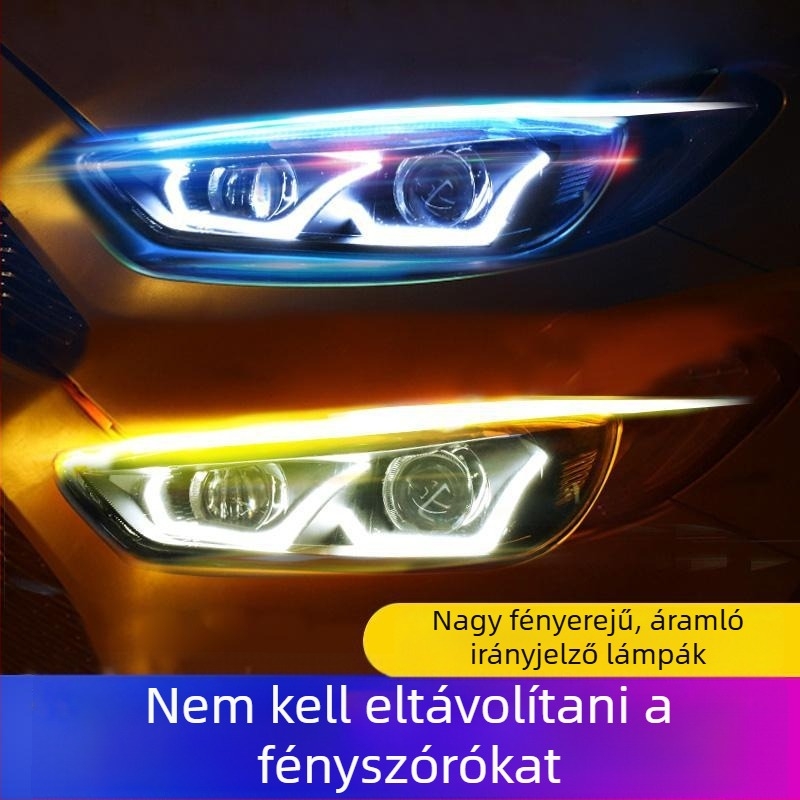 Ultra vékony LED fényvezető csík, 30/45/60 cm, monokróm vagy két színű RGB, dekoratív nappali világítás