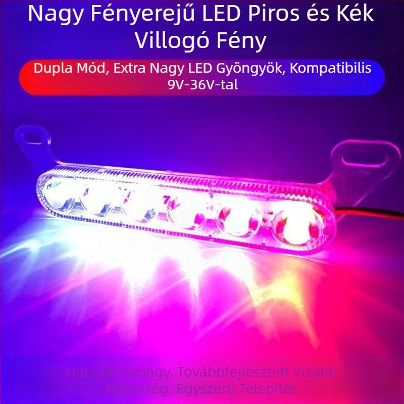 LED napi fény elektromos járművekhez és motorkerékpárokhoz, ultra‑fényes villogó riasztó fény, 12V hátsó lámpa