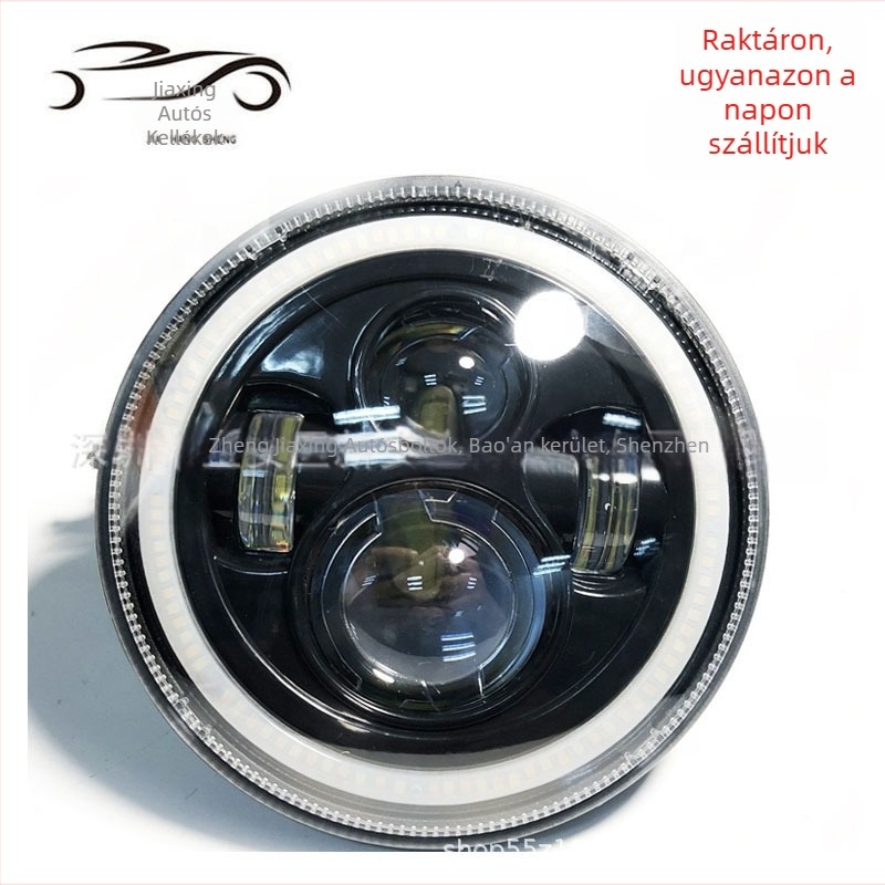 7 hüvelykes LED fényszóró Harley-Davidson motorkerékpárhoz, kettős fénylencsével és nappali fény