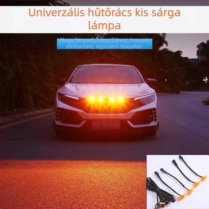 LED kis sárga nappali fény off-road pickup elülső honeycomb rács dekoratív világítás