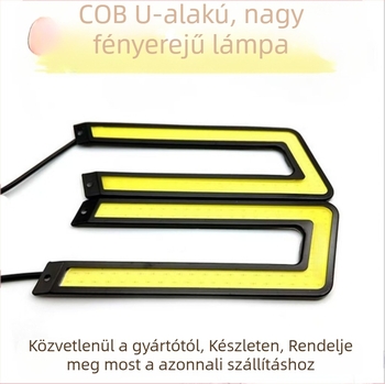 U-alakú COB LED nappali menetfény autókhoz, nagy fényerő, nagy teljesítmény