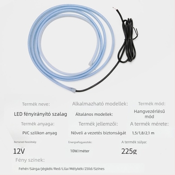 LED nappali fény autóhoz PVC burkolatban, 12V, 10W, IP65